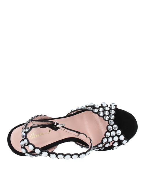 Suede and rhinestone sandals ANNA F. | 3410 CAM.NERO